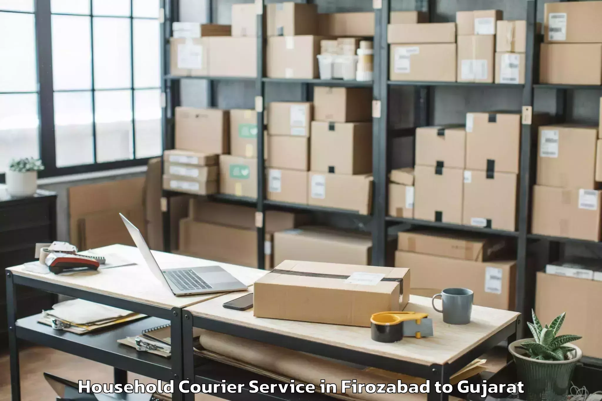 Leading Firozabad to Madhavpur Household Courier Provider